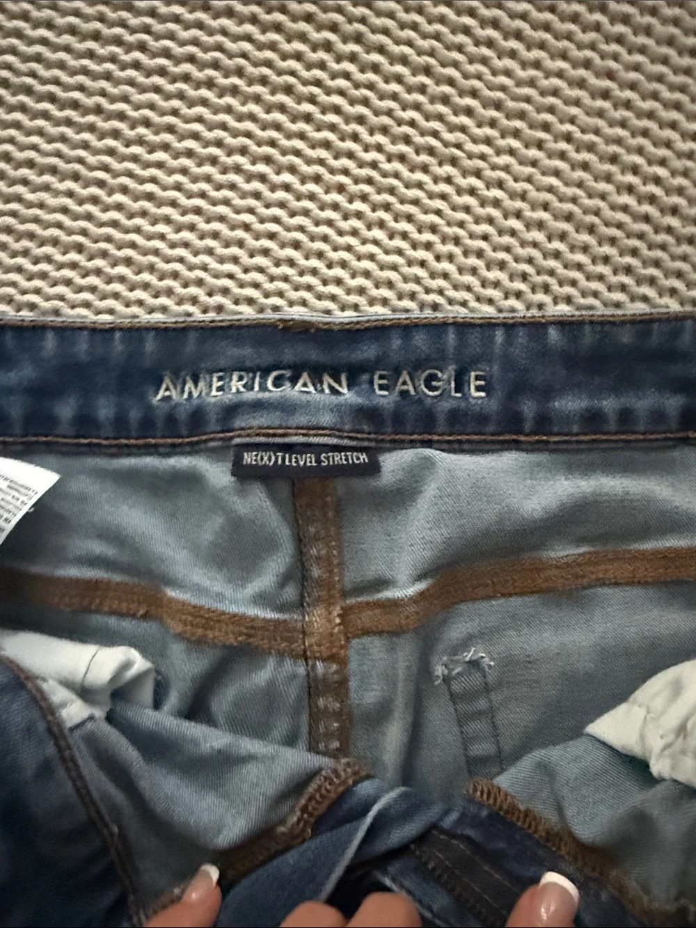 American Eagle Outfitters Distressed Denim Blue Roll-Cuff Women’s Shorts